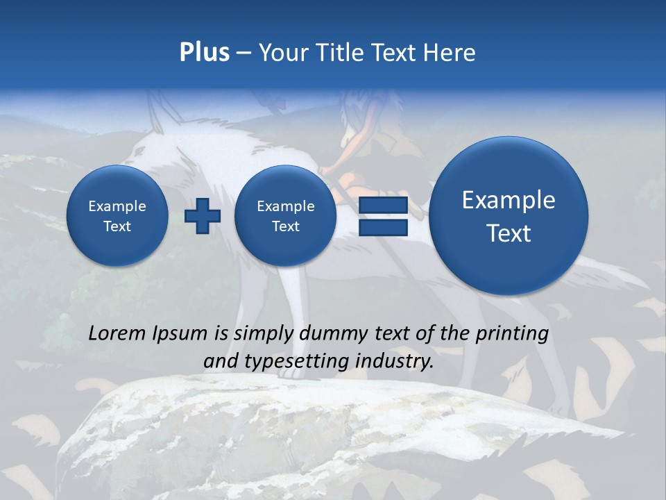 A Woman Riding On The Back Of A White Wolf PowerPoint Template