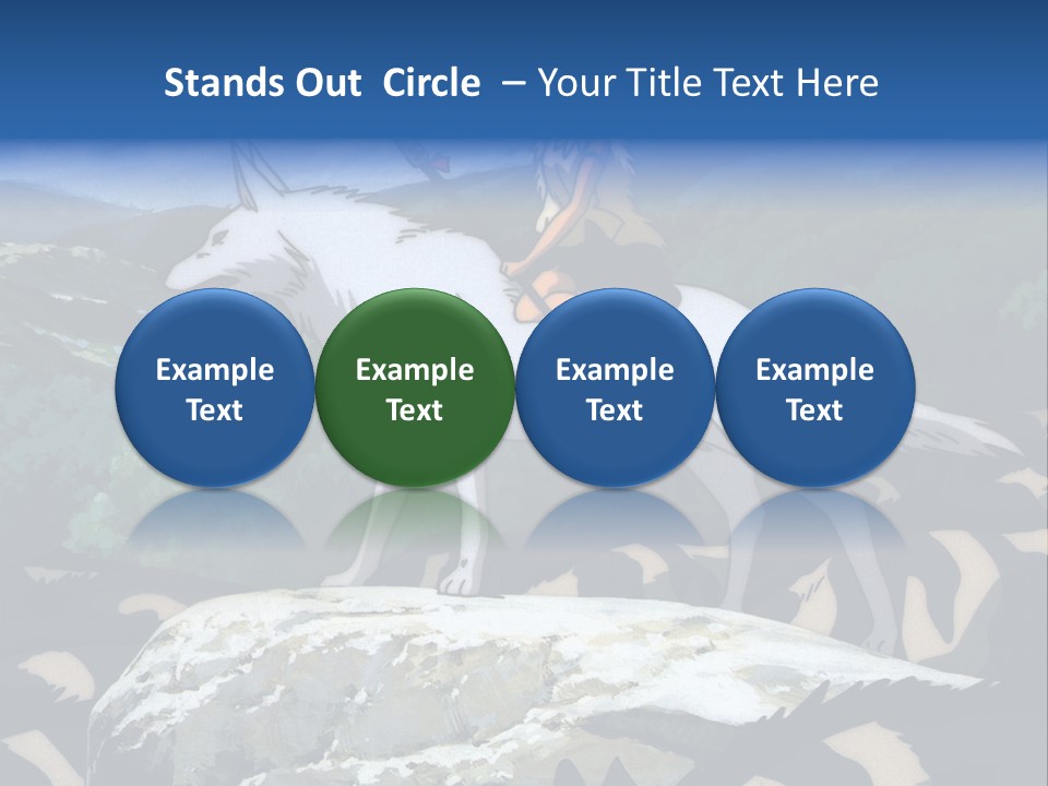 A Woman Riding On The Back Of A White Wolf PowerPoint Template