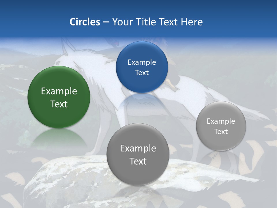 A Woman Riding On The Back Of A White Wolf PowerPoint Template