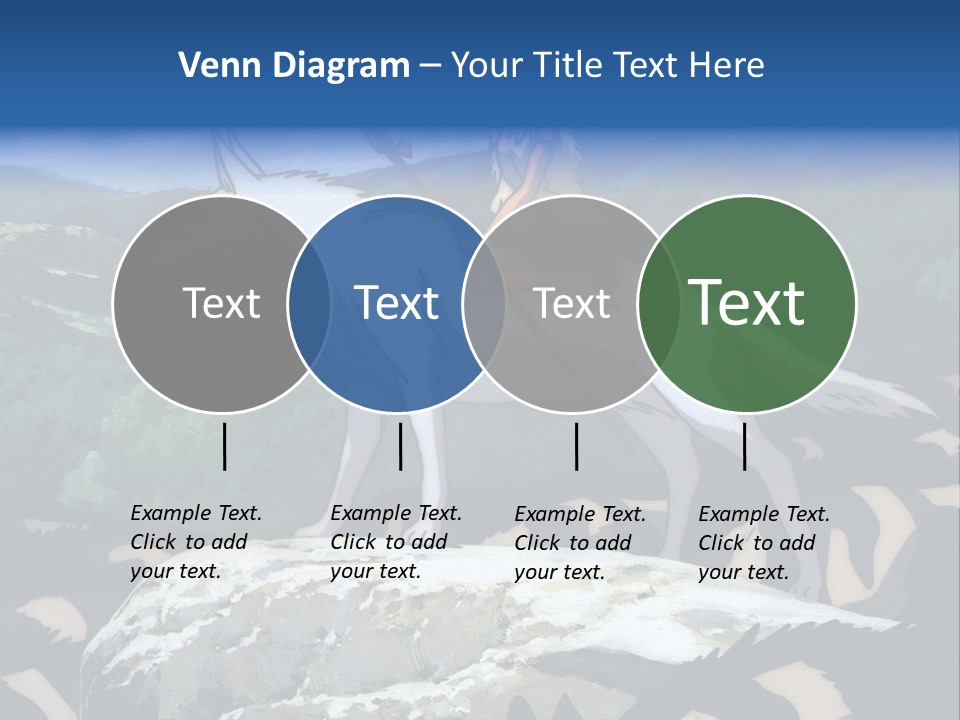 A Woman Riding On The Back Of A White Wolf PowerPoint Template