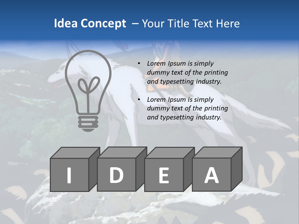 A Woman Riding On The Back Of A White Wolf PowerPoint Template