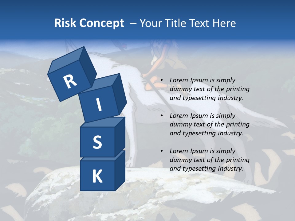 A Woman Riding On The Back Of A White Wolf PowerPoint Template