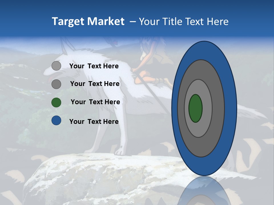 A Woman Riding On The Back Of A White Wolf PowerPoint Template