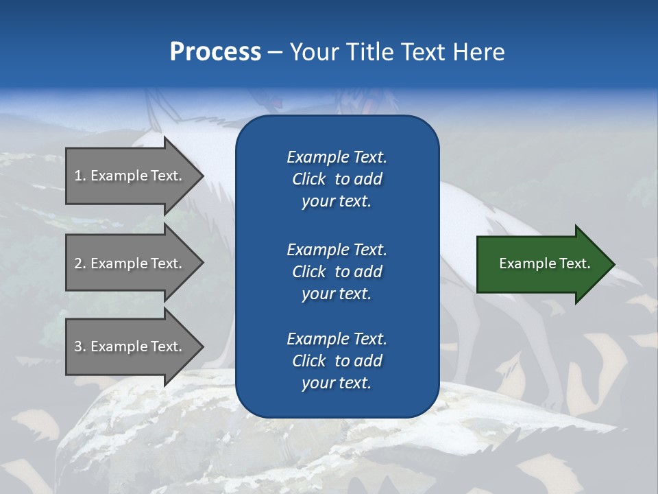 A Woman Riding On The Back Of A White Wolf PowerPoint Template