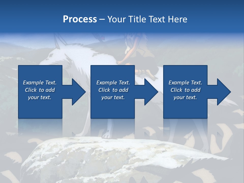 A Woman Riding On The Back Of A White Wolf PowerPoint Template