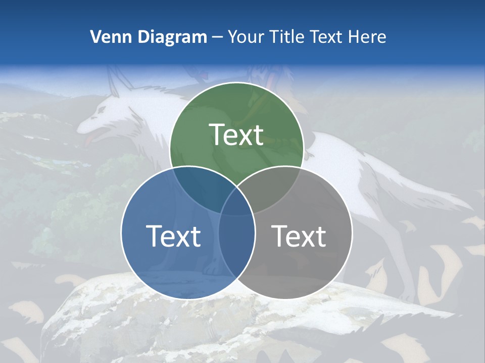 A Woman Riding On The Back Of A White Wolf PowerPoint Template