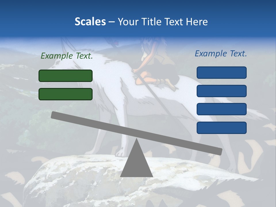 A Woman Riding On The Back Of A White Wolf PowerPoint Template