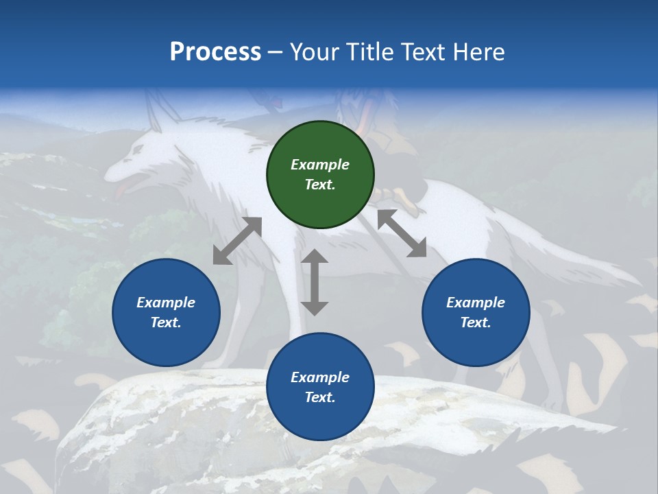 A Woman Riding On The Back Of A White Wolf PowerPoint Template