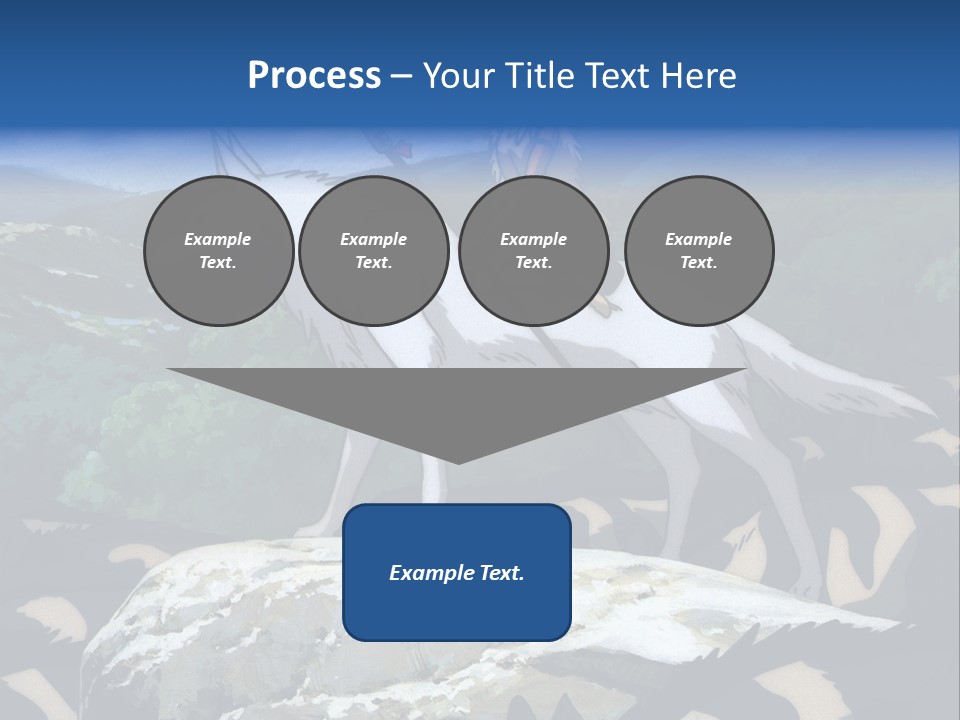 A Woman Riding On The Back Of A White Wolf PowerPoint Template