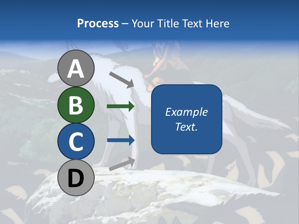 A Woman Riding On The Back Of A White Wolf PowerPoint Template