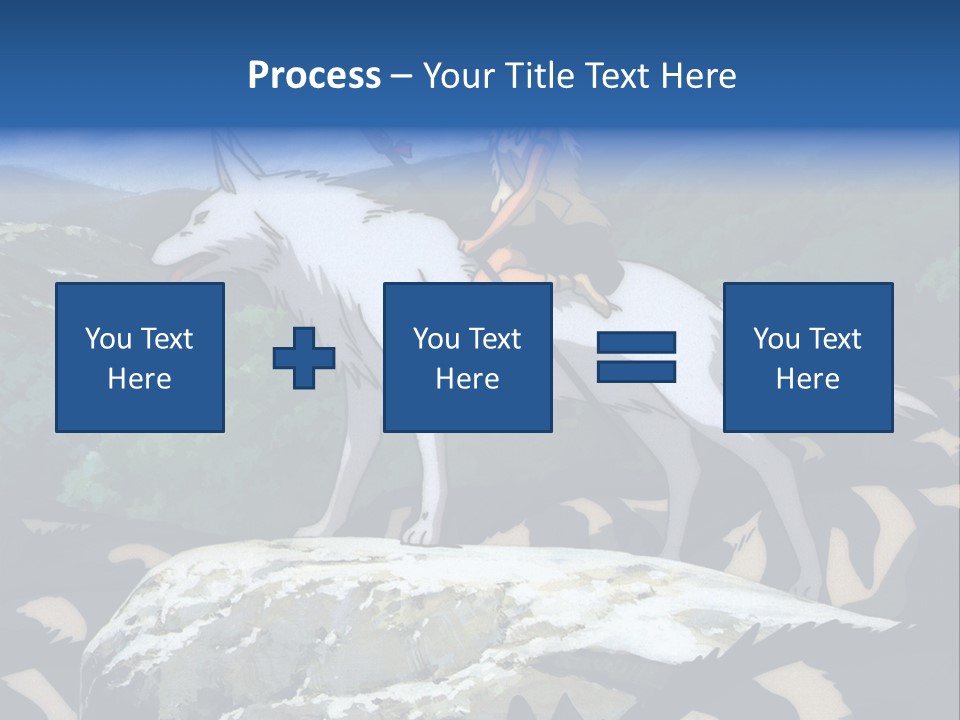 A Woman Riding On The Back Of A White Wolf PowerPoint Template