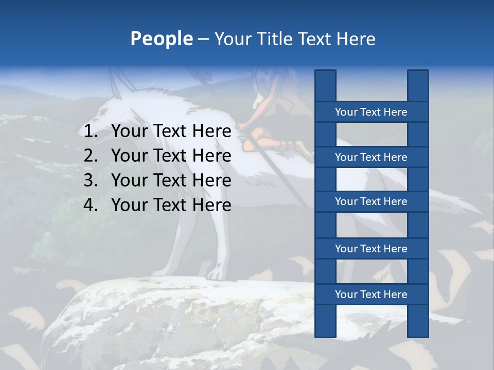 A Woman Riding On The Back Of A White Wolf PowerPoint Template