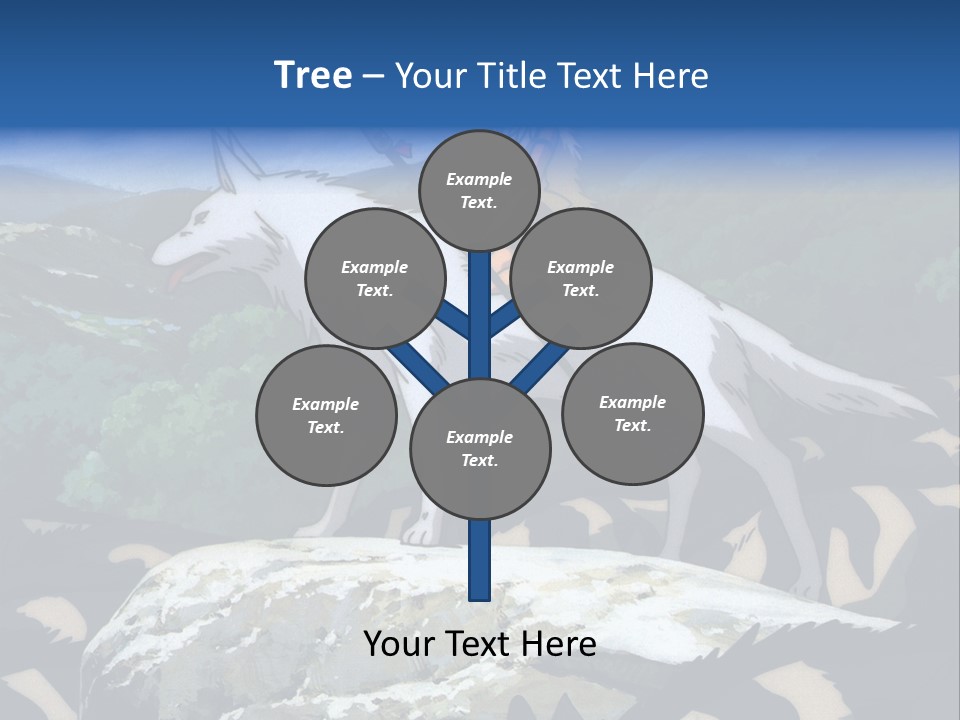 A Woman Riding On The Back Of A White Wolf PowerPoint Template