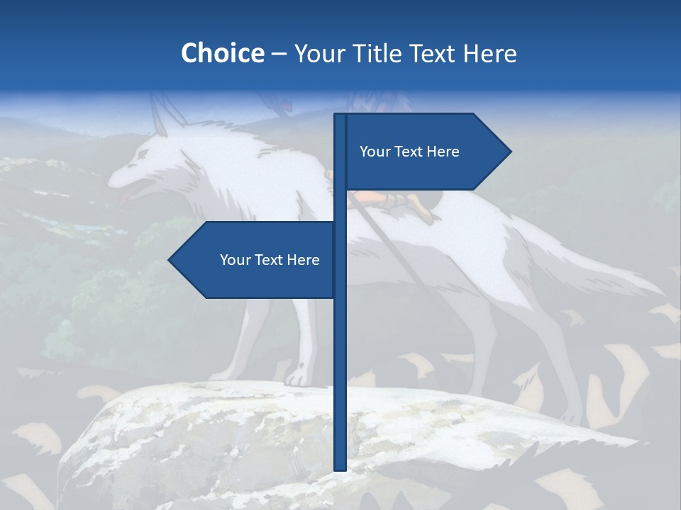 A Woman Riding On The Back Of A White Wolf PowerPoint Template