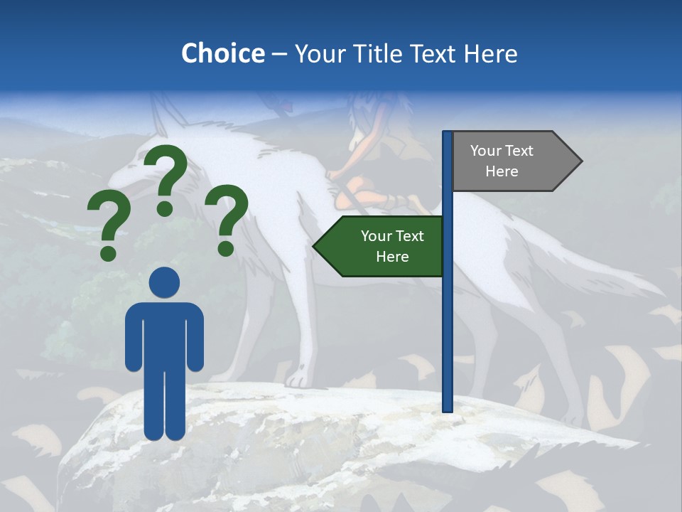 A Woman Riding On The Back Of A White Wolf PowerPoint Template