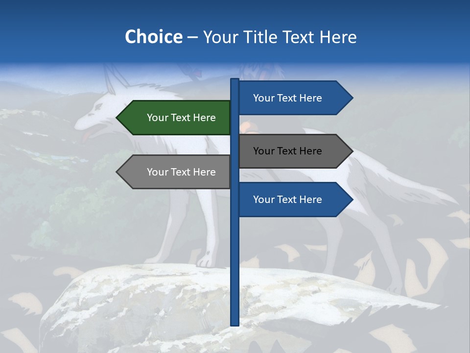 A Woman Riding On The Back Of A White Wolf PowerPoint Template