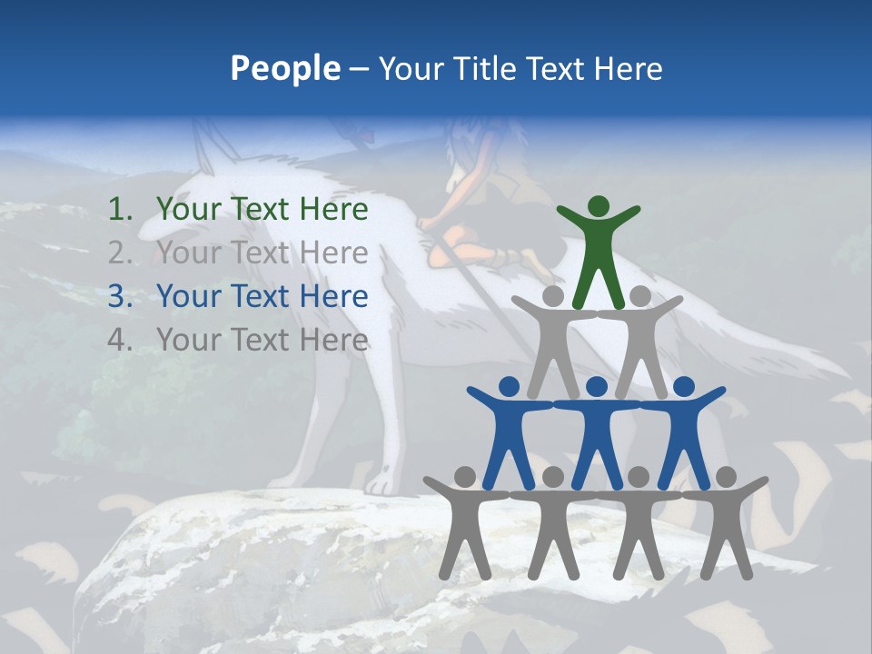 A Woman Riding On The Back Of A White Wolf PowerPoint Template