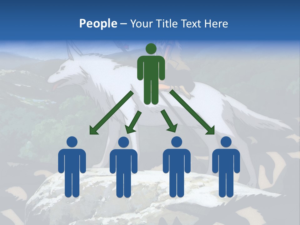 A Woman Riding On The Back Of A White Wolf PowerPoint Template