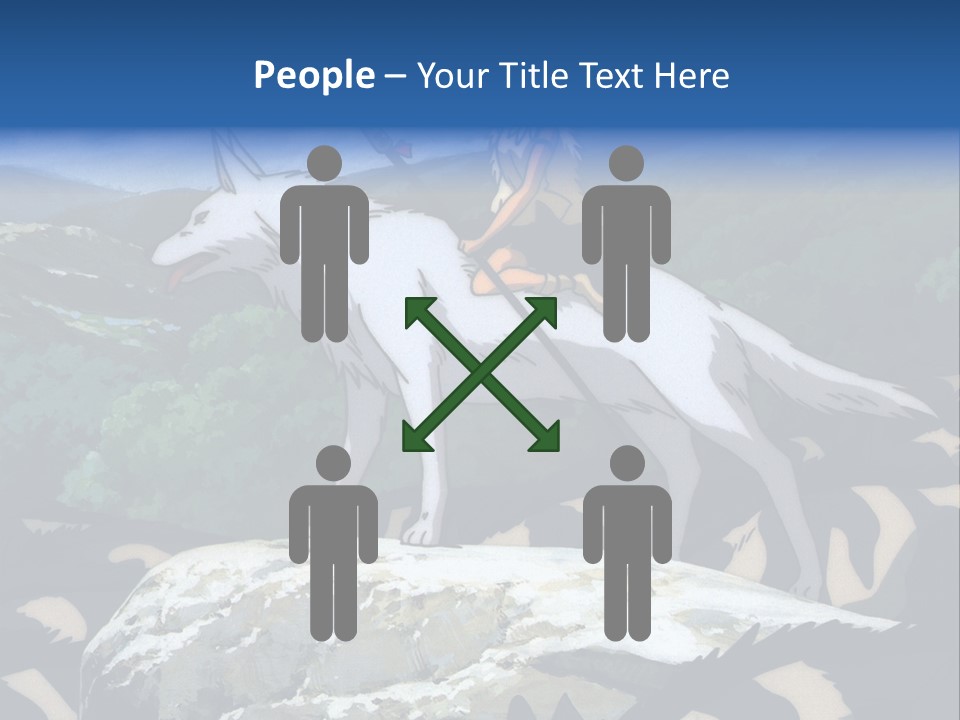 A Woman Riding On The Back Of A White Wolf PowerPoint Template