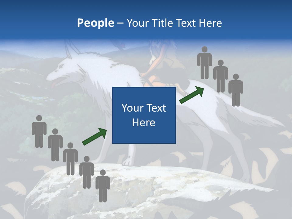 A Woman Riding On The Back Of A White Wolf PowerPoint Template
