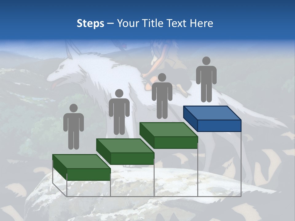A Woman Riding On The Back Of A White Wolf PowerPoint Template