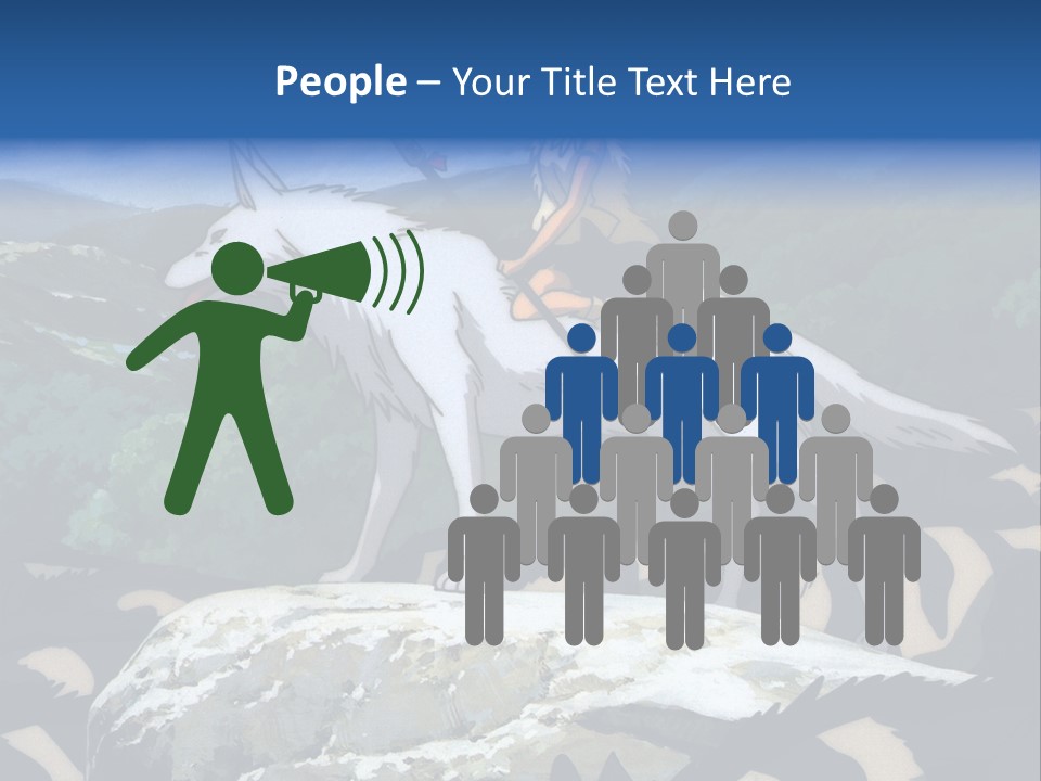 A Woman Riding On The Back Of A White Wolf PowerPoint Template