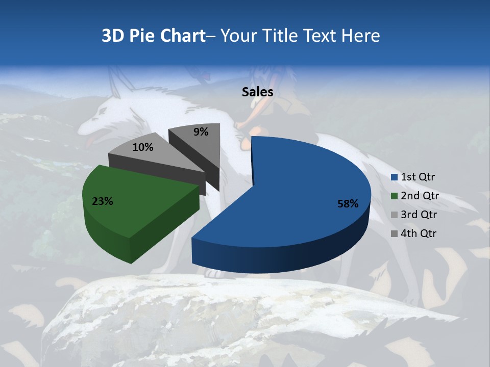 A Woman Riding On The Back Of A White Wolf PowerPoint Template