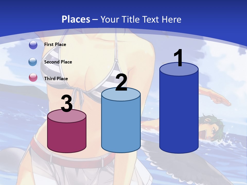 A Woman In A Bikini Standing On The Beach PowerPoint Template