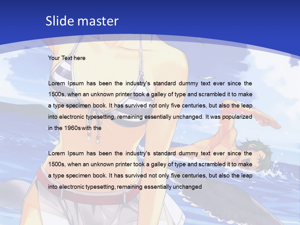 A Woman In A Bikini Standing On The Beach PowerPoint Template