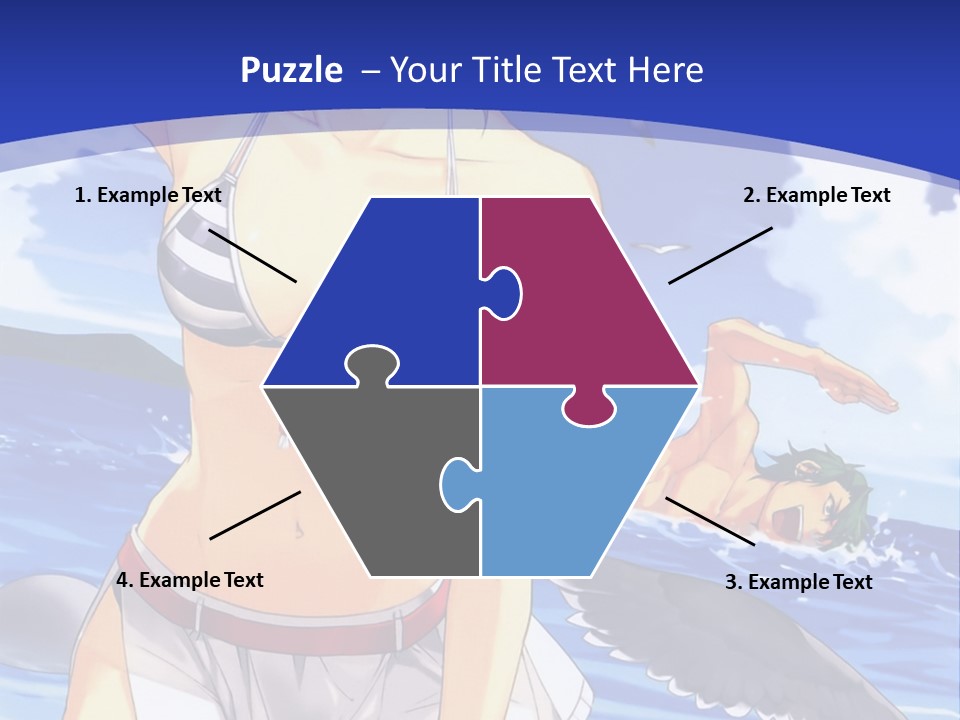 A Woman In A Bikini Standing On The Beach PowerPoint Template