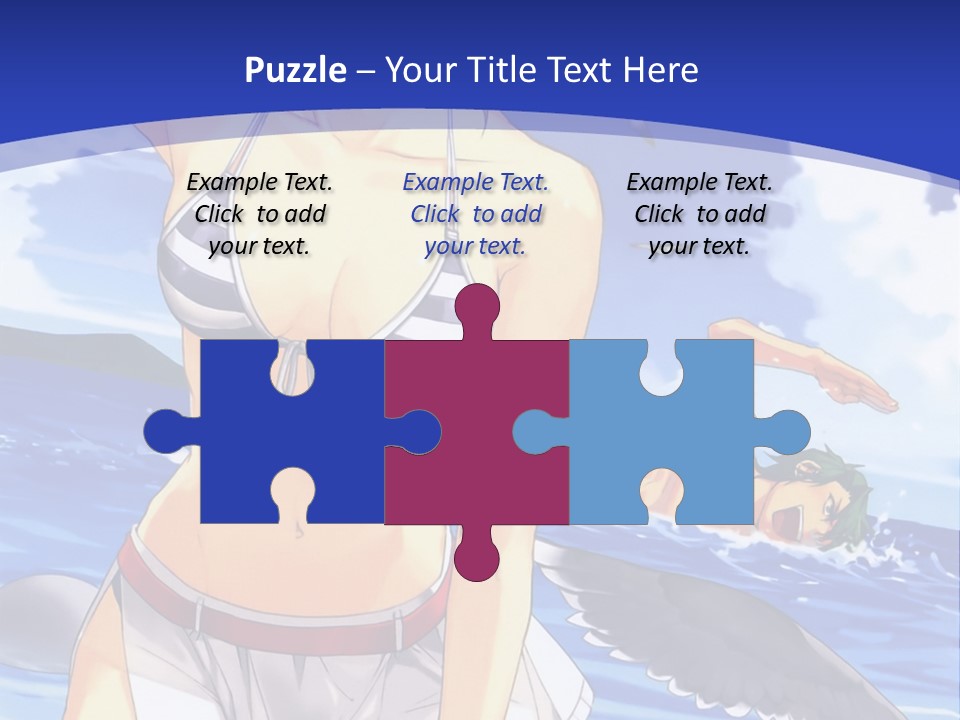 A Woman In A Bikini Standing On The Beach PowerPoint Template