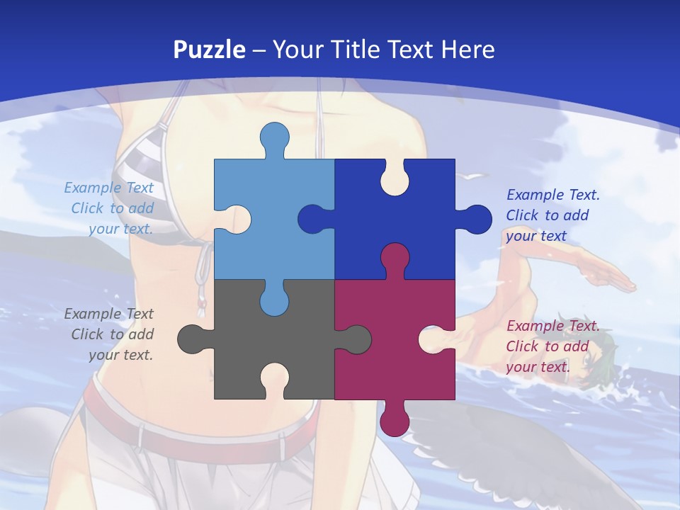 A Woman In A Bikini Standing On The Beach PowerPoint Template