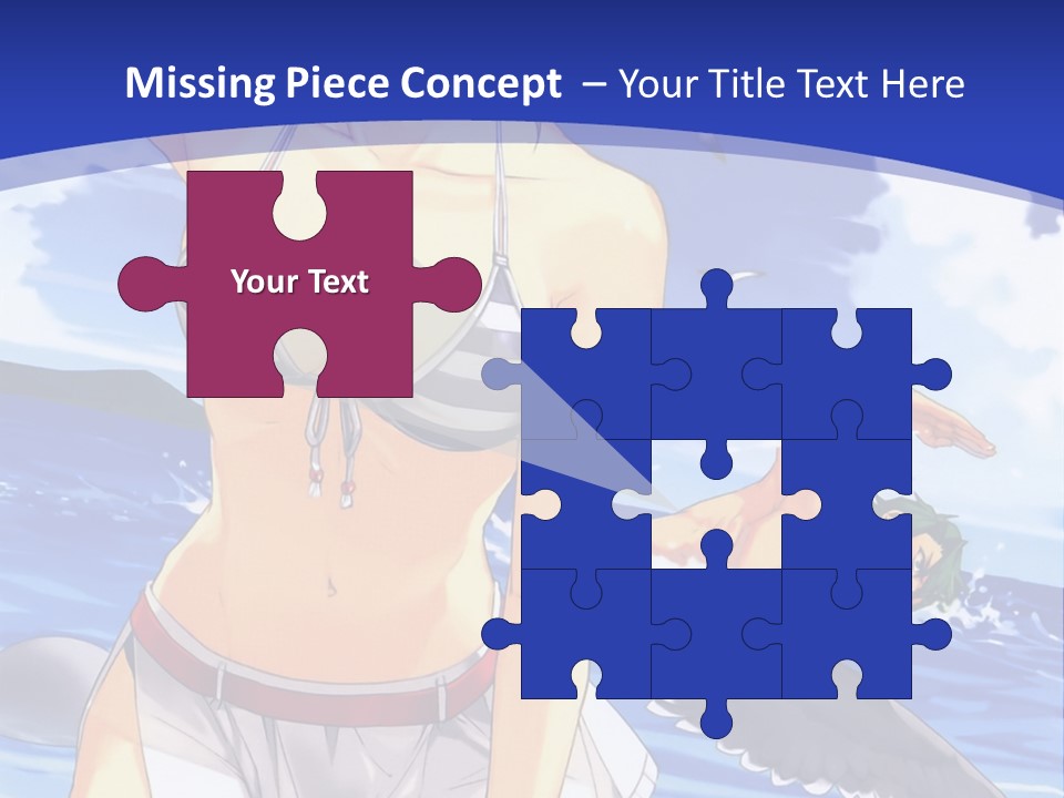 A Woman In A Bikini Standing On The Beach PowerPoint Template