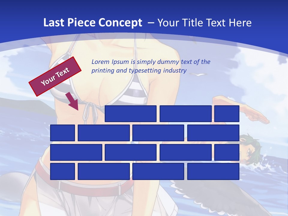 A Woman In A Bikini Standing On The Beach PowerPoint Template