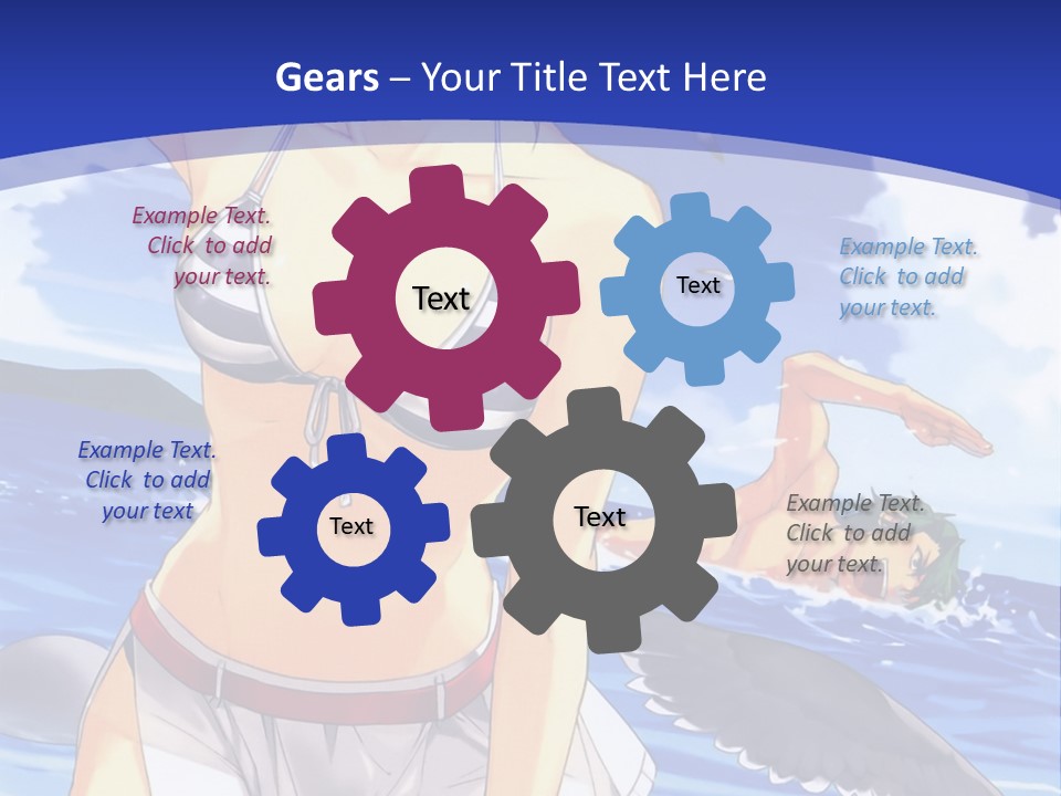 A Woman In A Bikini Standing On The Beach PowerPoint Template