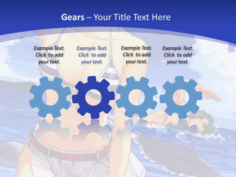 A Woman In A Bikini Standing On The Beach PowerPoint Template