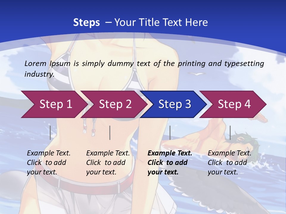 A Woman In A Bikini Standing On The Beach PowerPoint Template