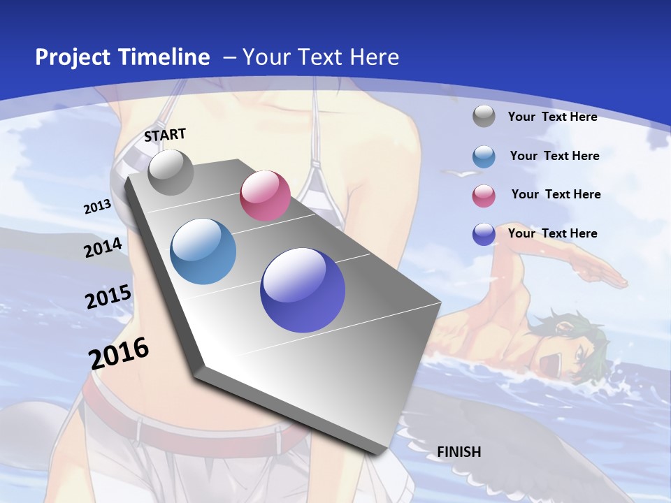 A Woman In A Bikini Standing On The Beach PowerPoint Template