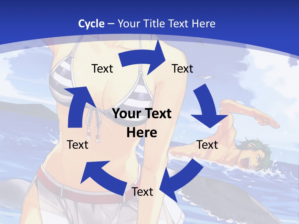 A Woman In A Bikini Standing On The Beach PowerPoint Template