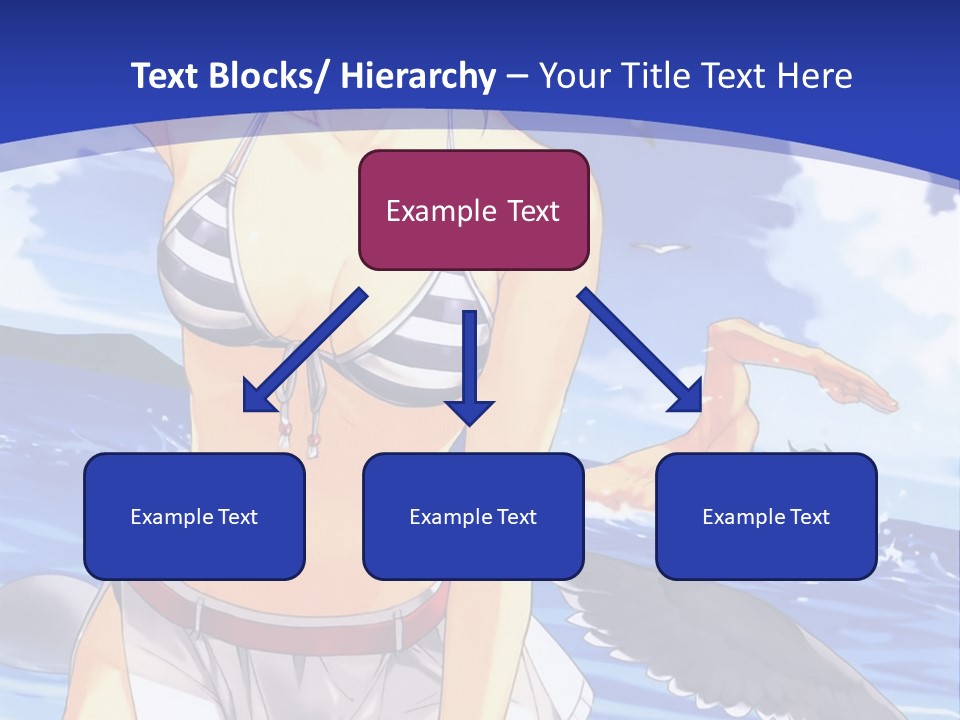 A Woman In A Bikini Standing On The Beach PowerPoint Template