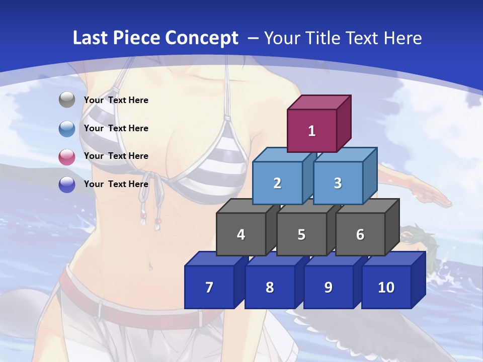 A Woman In A Bikini Standing On The Beach PowerPoint Template