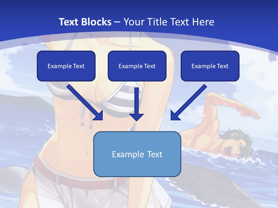 A Woman In A Bikini Standing On The Beach PowerPoint Template