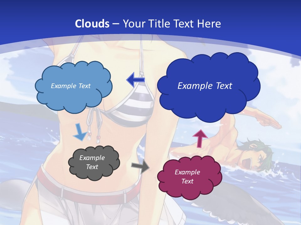 A Woman In A Bikini Standing On The Beach PowerPoint Template