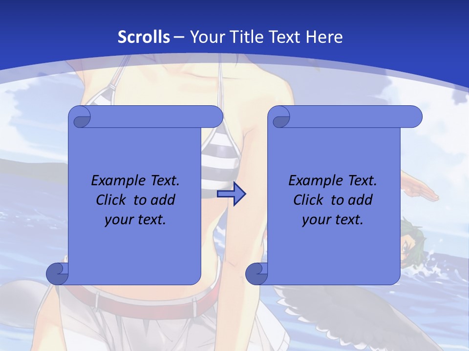 A Woman In A Bikini Standing On The Beach PowerPoint Template