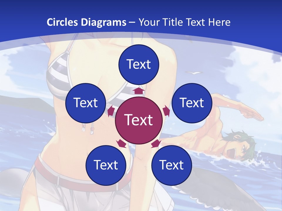 A Woman In A Bikini Standing On The Beach PowerPoint Template