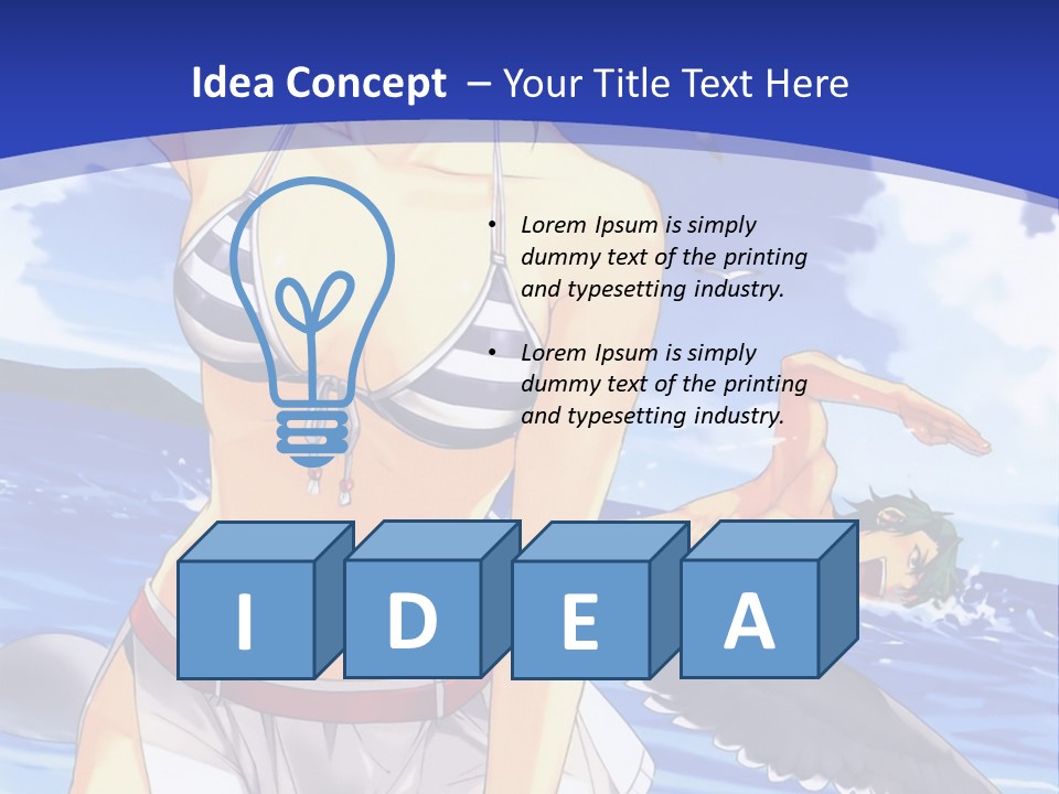 A Woman In A Bikini Standing On The Beach PowerPoint Template