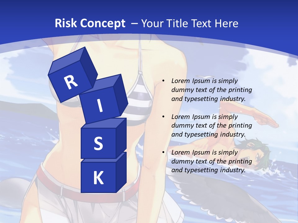 A Woman In A Bikini Standing On The Beach PowerPoint Template