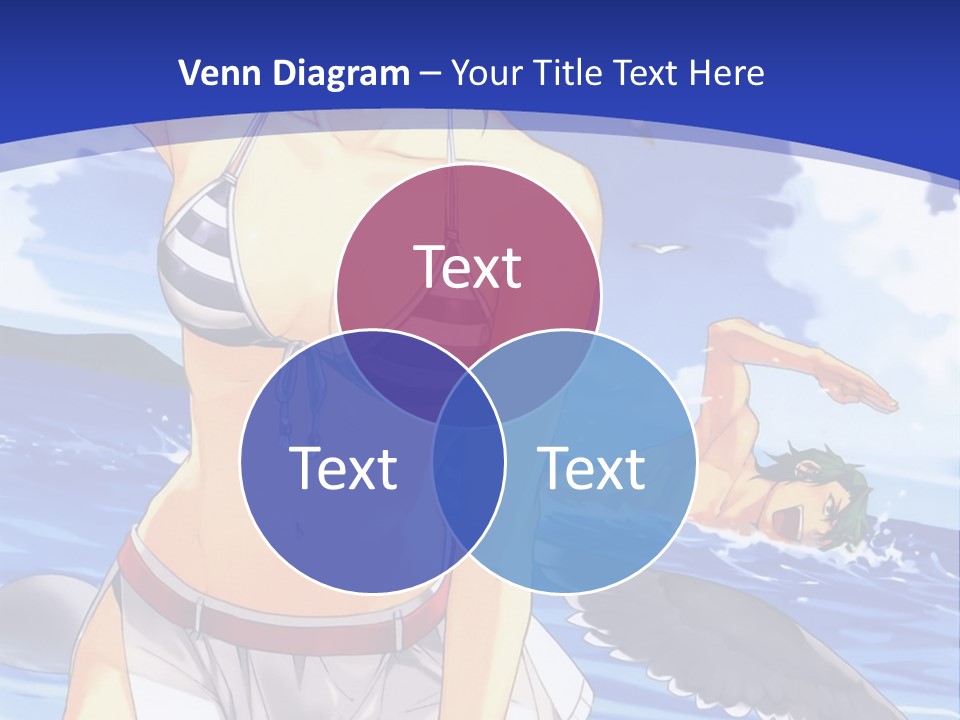 A Woman In A Bikini Standing On The Beach PowerPoint Template