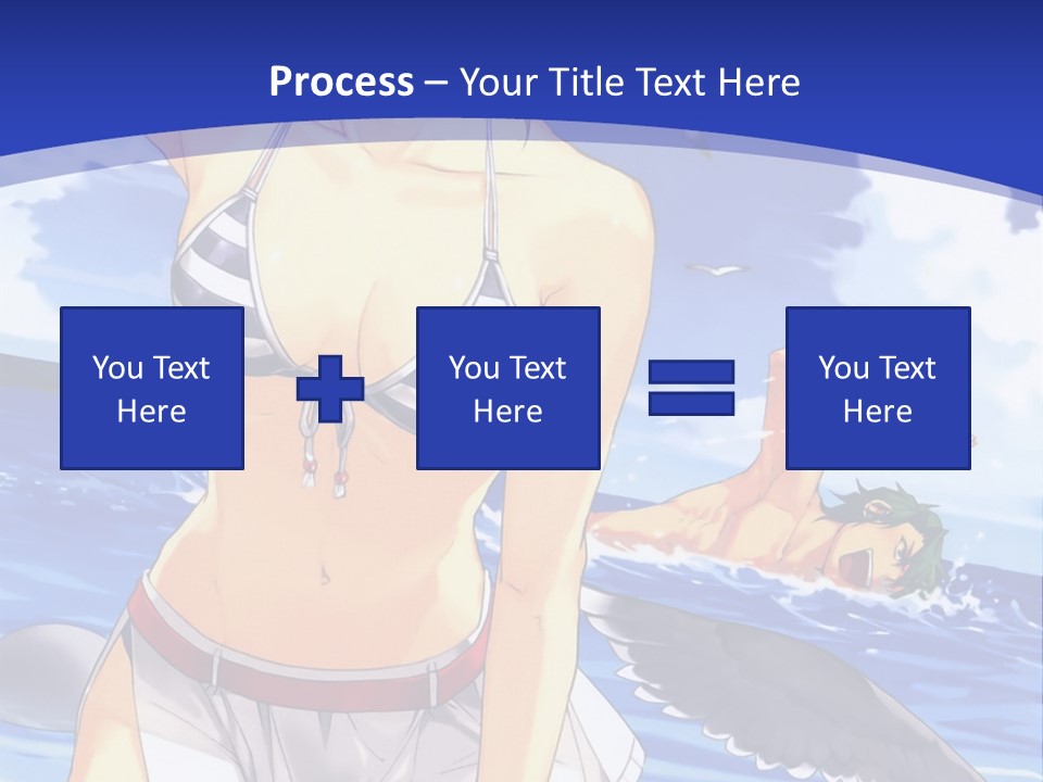 A Woman In A Bikini Standing On The Beach PowerPoint Template