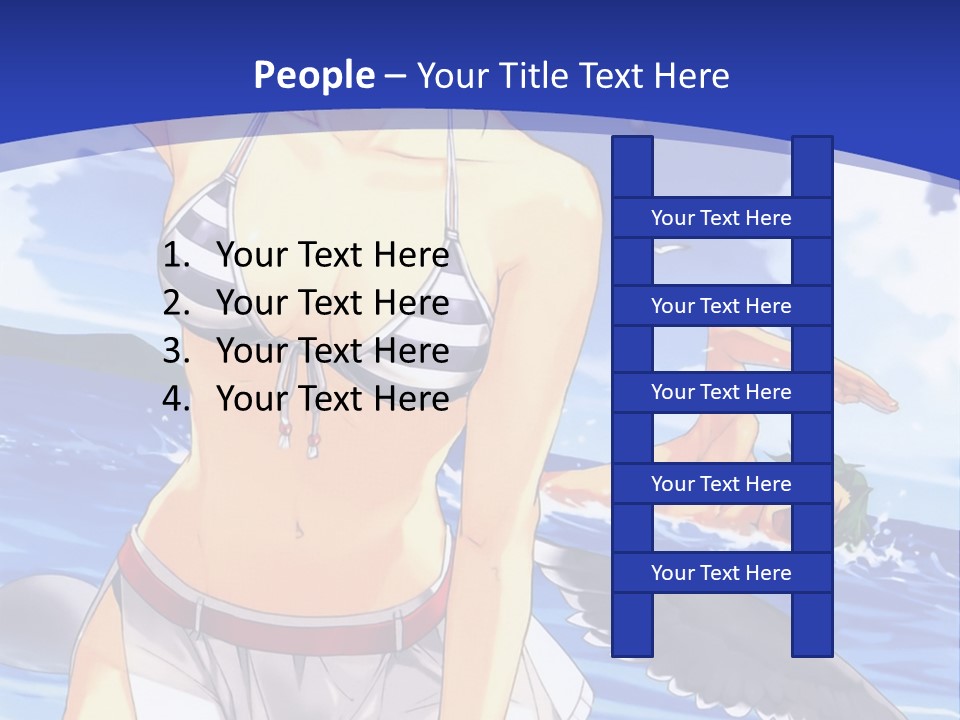 A Woman In A Bikini Standing On The Beach PowerPoint Template